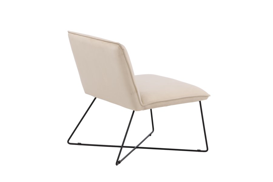 VENTURE DESIGN X-lounge stol - beige flyel og sort stl