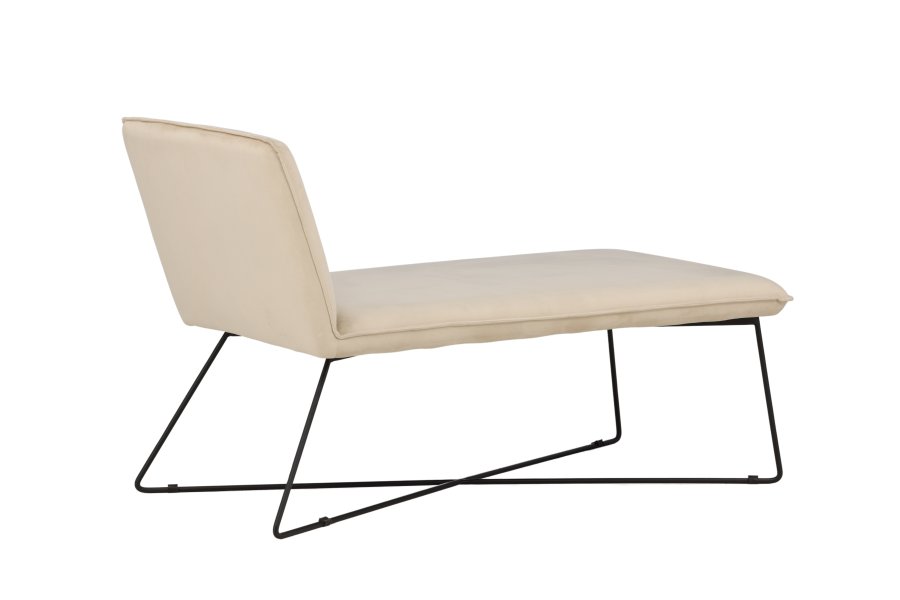 VENTURE DESIGN X-lounge daybed - beige sammet och svart stl