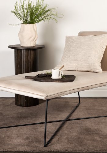VENTURE DESIGN X-lounge daybed - beige sammet och svart stl