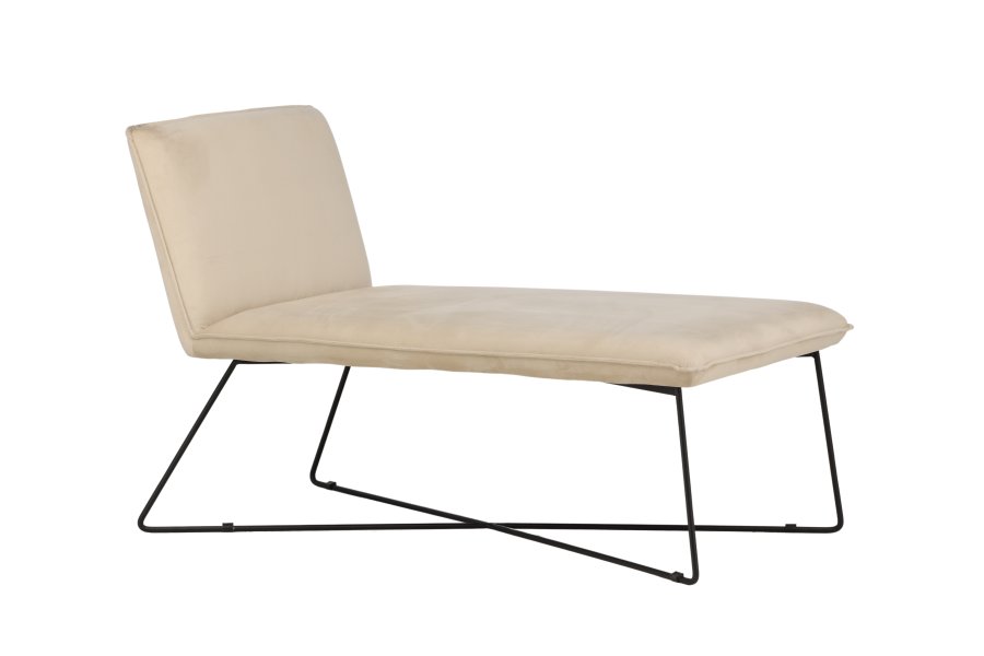 VENTURE DESIGN X-lounge daybed - beige sammet och svart stl