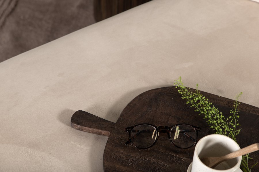 VENTURE DESIGN X-lounge daybed - beige sammet och svart stl