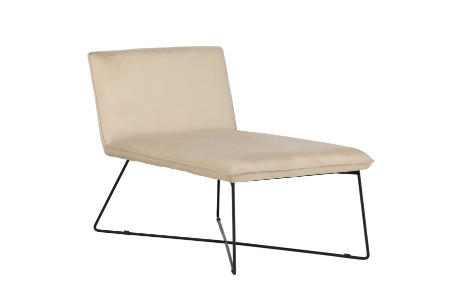 VENTURE DESIGN X-lounge daybed - beige sammet och svart stl