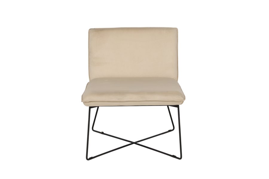 VENTURE DESIGN X-lounge daybed - beige sammet och svart stl