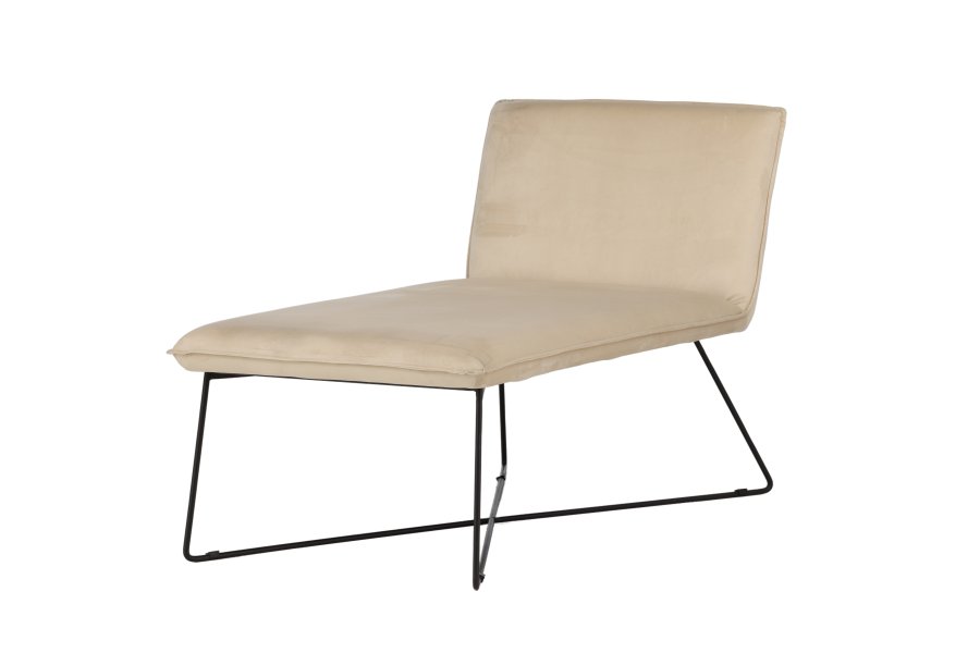 VENTURE DESIGN X-lounge daybed - beige sammet och svart stl
