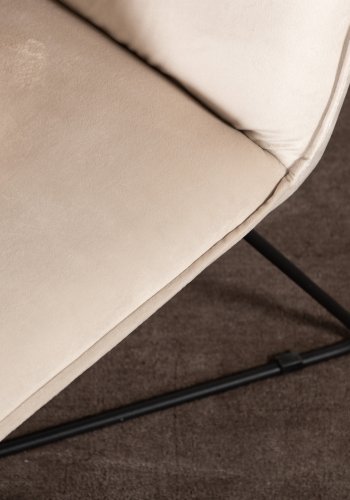 VENTURE DESIGN X-lounge daybed - beige sammet och svart stl