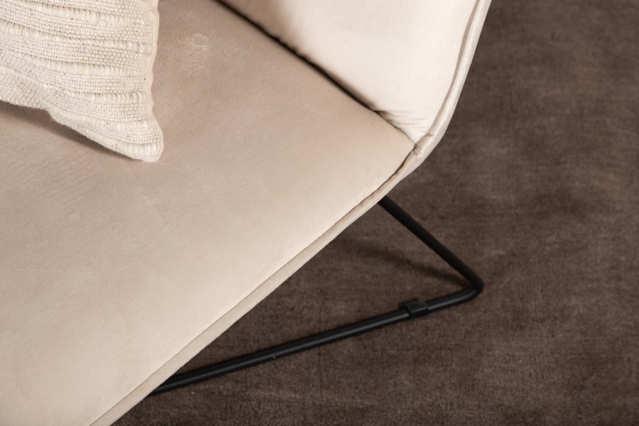 VENTURE DESIGN X-lounge daybed - beige sammet och svart stl