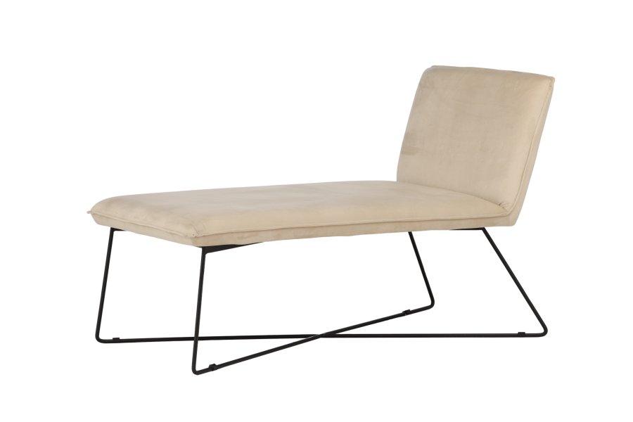 VENTURE DESIGN X-lounge daybed - beige sammet och svart stl