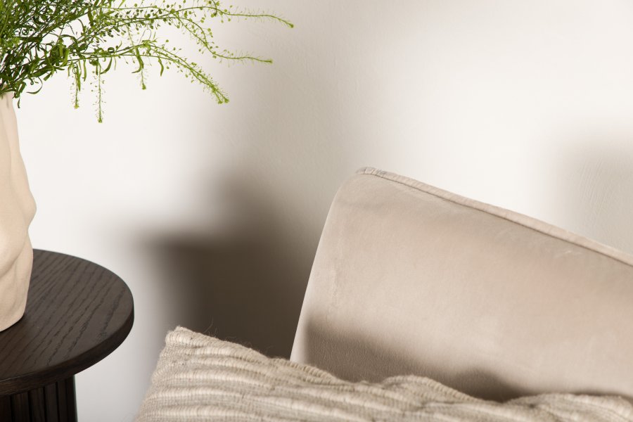 VENTURE DESIGN X-lounge daybed - beige sammet och svart stl