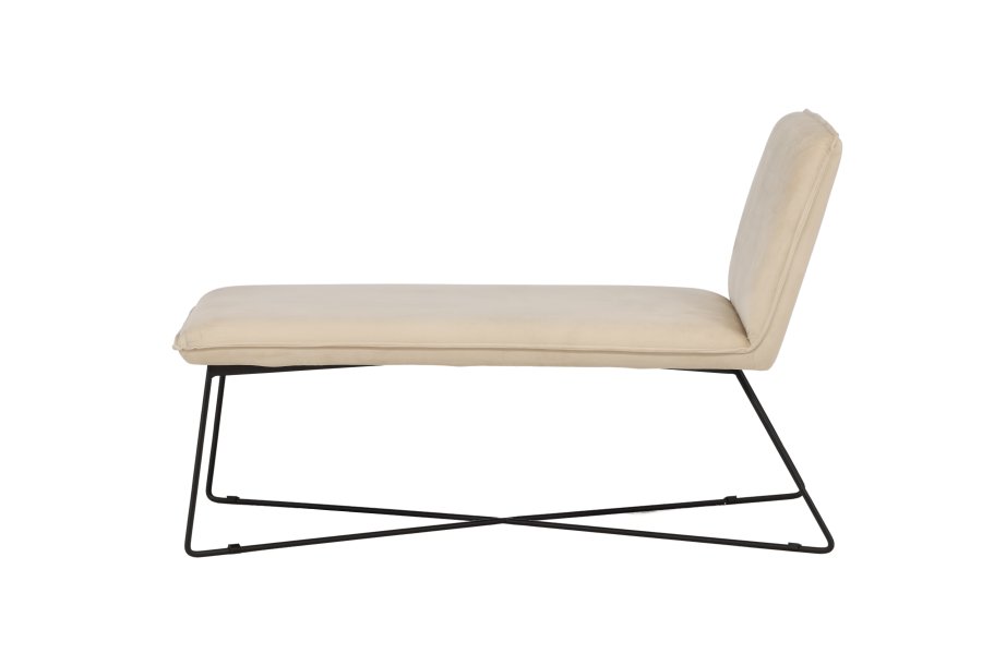 VENTURE DESIGN X-lounge daybed - beige sammet och svart stl