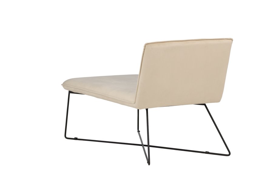 VENTURE DESIGN X-lounge daybed - beige sammet och svart stl