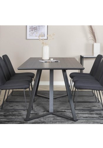 VENTURE DESIGN Muce spisestuestol - svart polyester og sort metall