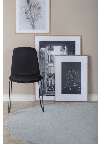 VENTURE DESIGN Muce spisestuestol - svart polyester og sort metall