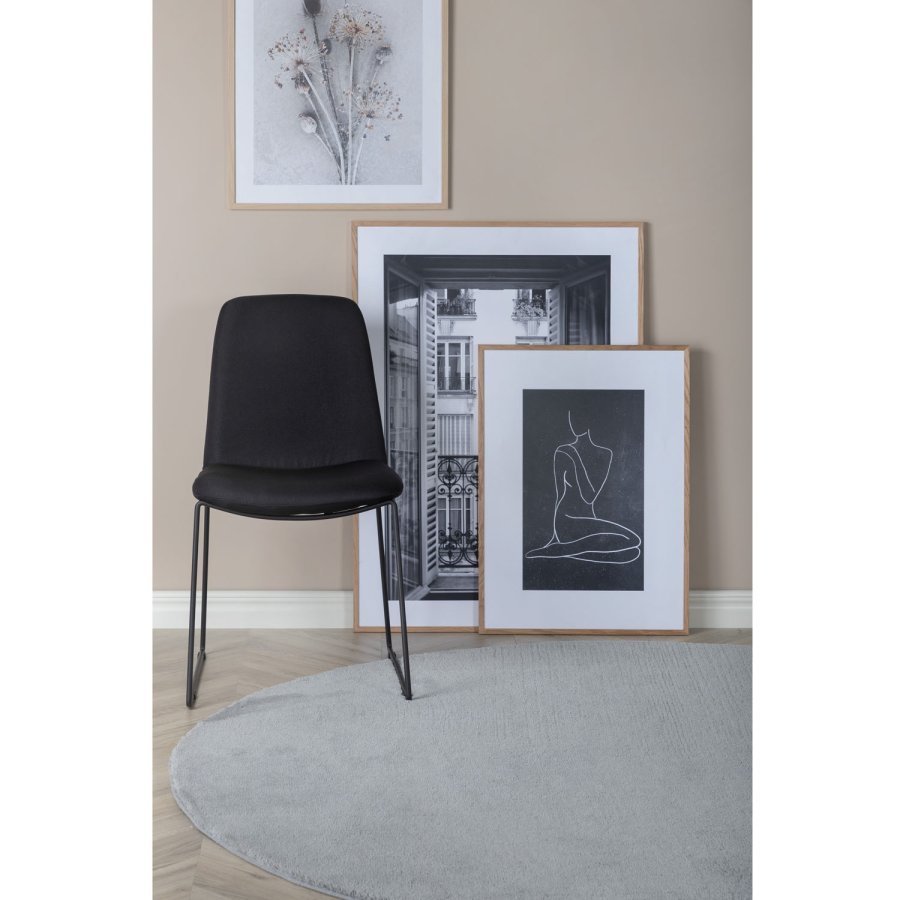 VENTURE DESIGN Muce spisestuestol - svart polyester og sort metall