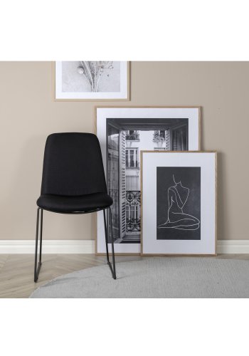 VENTURE DESIGN Muce spisestuestol - svart polyester og sort metall