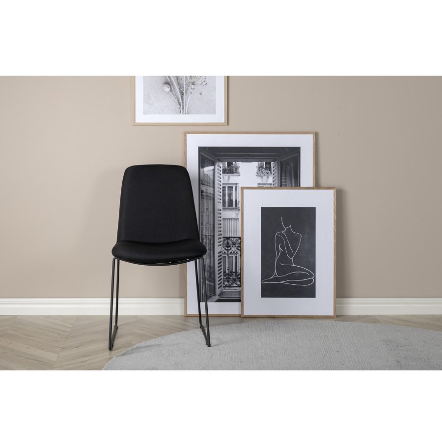 VENTURE DESIGN Muce spisestuestol - svart polyester og sort metall