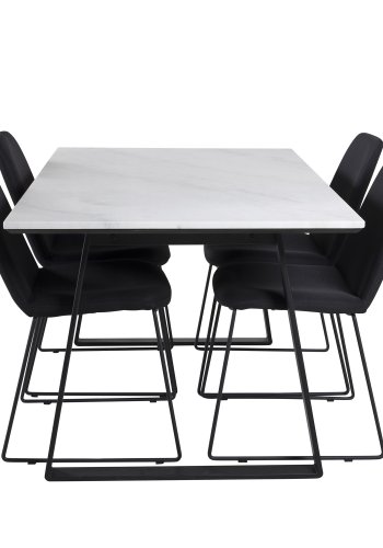 VENTURE DESIGN Muce spisestuestol - svart polyester og sort metall