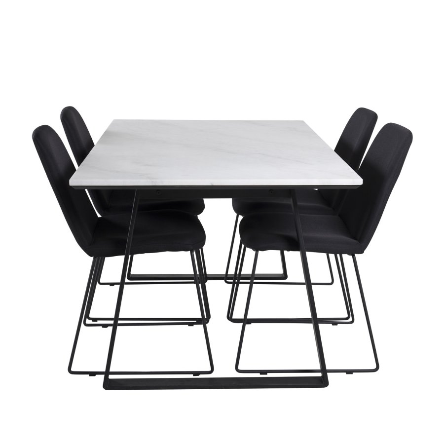 VENTURE DESIGN Muce spisestuestol - svart polyester og sort metall