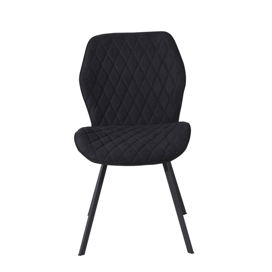 VENTURE DESIGN Gemma Esszimmerstuhl - schwarzes Polyester und schwarzes Metall