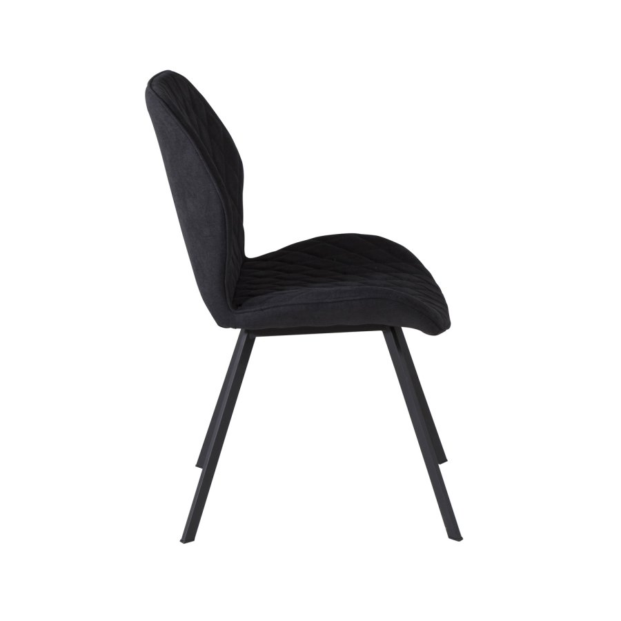 VENTURE DESIGN Gemma Esszimmerstuhl - schwarzes Polyester und schwarzes Metall