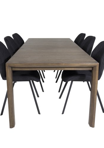 VENTURE DESIGN Gemma Esszimmerstuhl - schwarzes Polyester und schwarzes Metall