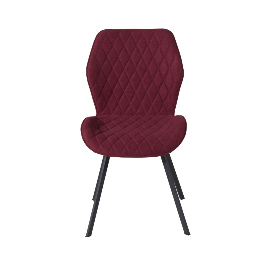 VENTURE DESIGN Gemma Esszimmerstuhl - rotes Polyester und schwarzes Metall