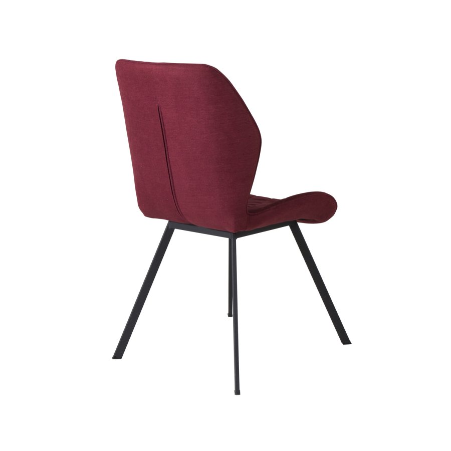 VENTURE DESIGN Gemma Esszimmerstuhl - rotes Polyester und schwarzes Metall