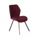VENTURE DESIGN Gemma Esszimmerstuhl - rotes Polyester und schwarzes Metall