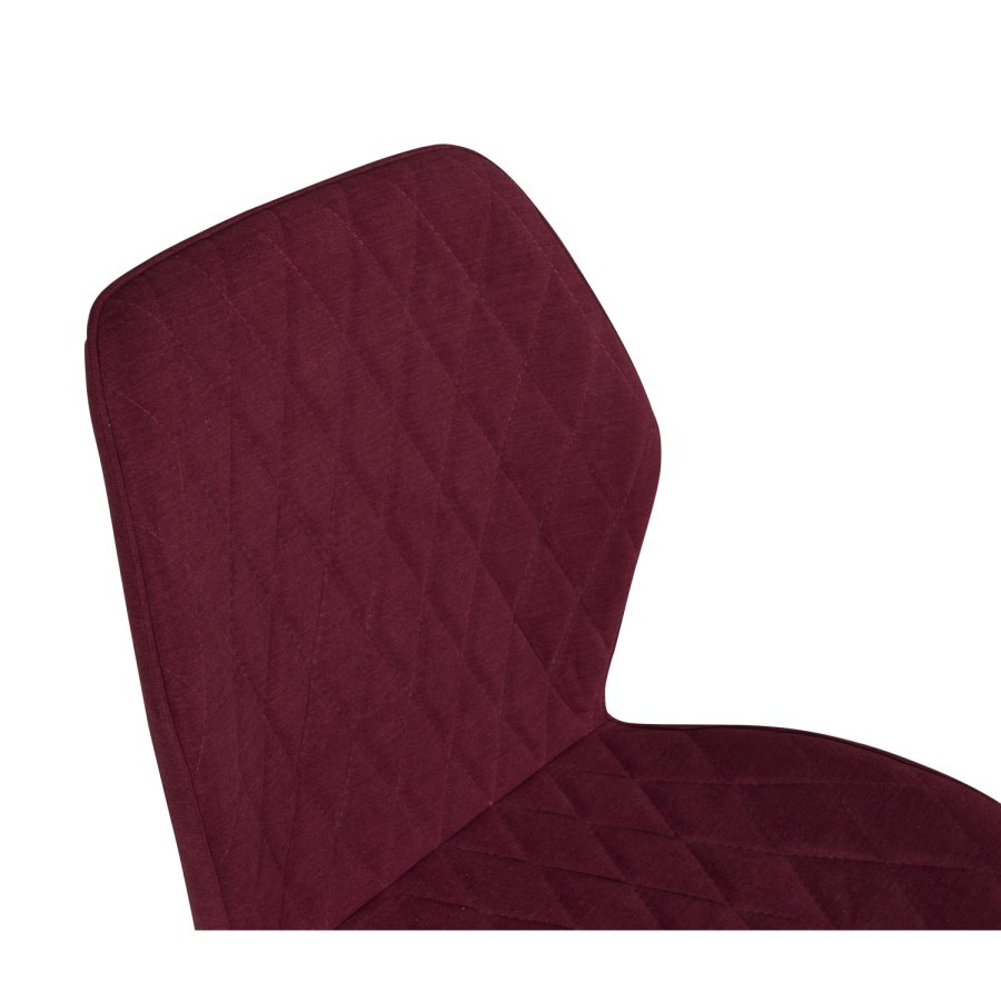 VENTURE DESIGN Gemma Esszimmerstuhl - rotes Polyester und schwarzes Metall