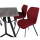 VENTURE DESIGN Gemma Esszimmerstuhl - rotes Polyester und schwarzes Metall