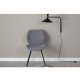 VENTURE DESIGN Gemma Esszimmerstuhl - graues Polyester und schwarzes Metall