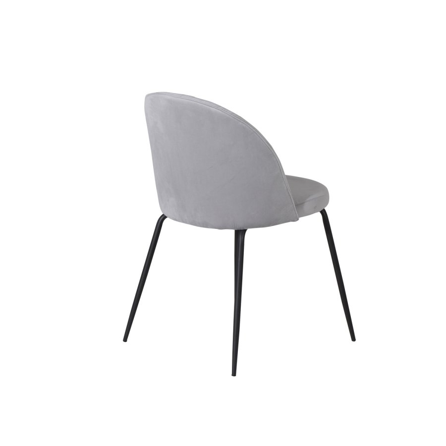 VENTURE DESIGN Wrinkles matbordsstol - gr velour och svart metall