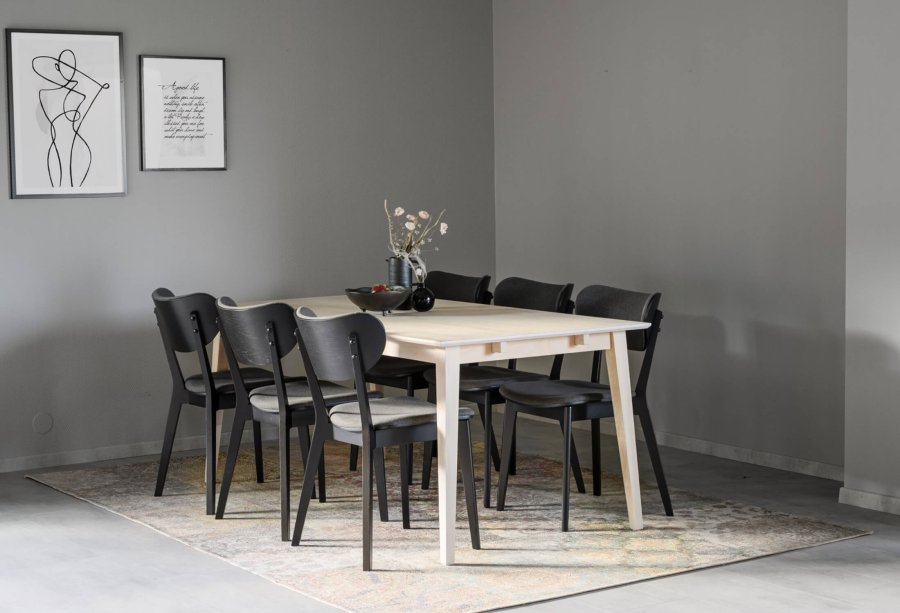 ROWICO Kato spisebordsstol - sort eg og grt stof