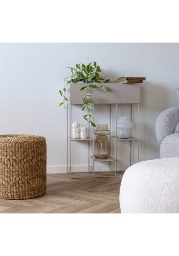 HOUSE NORDIC Rivera puff, rund - naturlig sjgress/bomull (40)