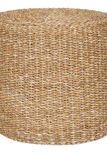 HOUSE NORDIC Rivera puff, rund - naturlig sjgress/bomull (40)