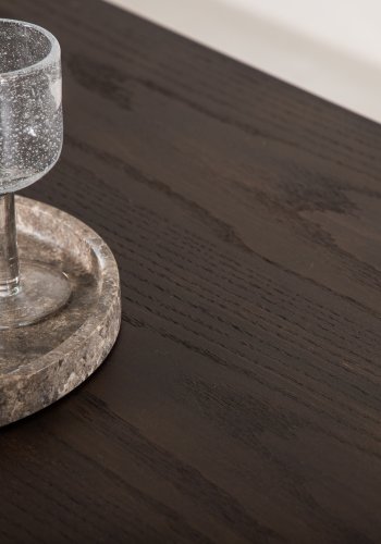 VENTURE DESIGN Stein spisebord, ovalt - mokkafiner og sort stl (220x100)