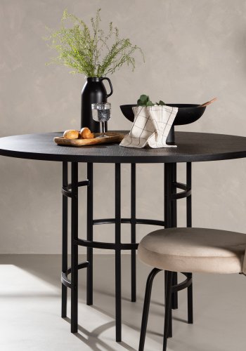VENTURE DESIGN Copenhagen spisebord, rundt - svart finer (115)