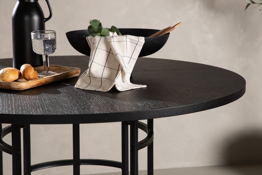 VENTURE DESIGN Copenhagen spisebord, rundt - svart finer (115)