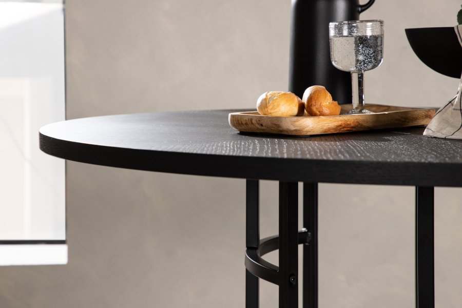 VENTURE DESIGN Copenhagen spisebord, rundt - svart finer (115)