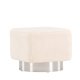 VENTURE DESIGN Newton puf, kvadratisk - offwhite polyester bamsestof og slv stl (45x45)