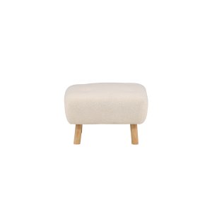 VENTURE DESIGN Salina puf, kvadratisk - hvid bamsestof polyester og natur gummitr (60x60)