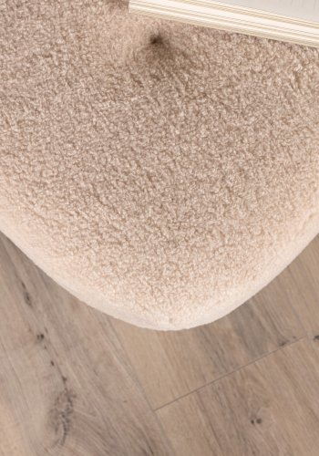 VENTURE DESIGN Salina-puff, firkantet - hvit fleecepolyester og naturlig gummitre (59x59)