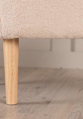 VENTURE DESIGN Salina-puff, firkantet - hvit fleecepolyester og naturlig gummitre (59x59)