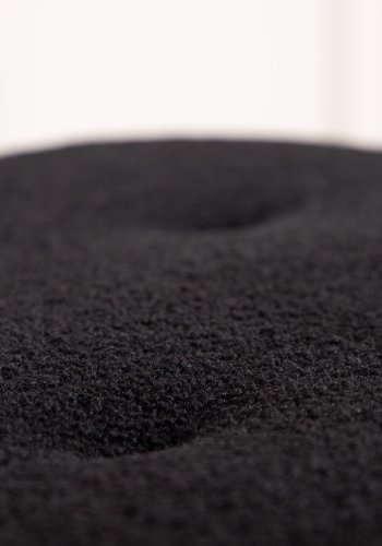 VENTURE DESIGN Salina-puff, firkantet - svart fleecepolyester og naturlig gummitre (59x59)