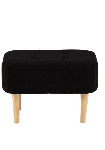 VENTURE DESIGN Salina-puff, firkantet - svart fleecepolyester og naturlig gummitre (59x59)