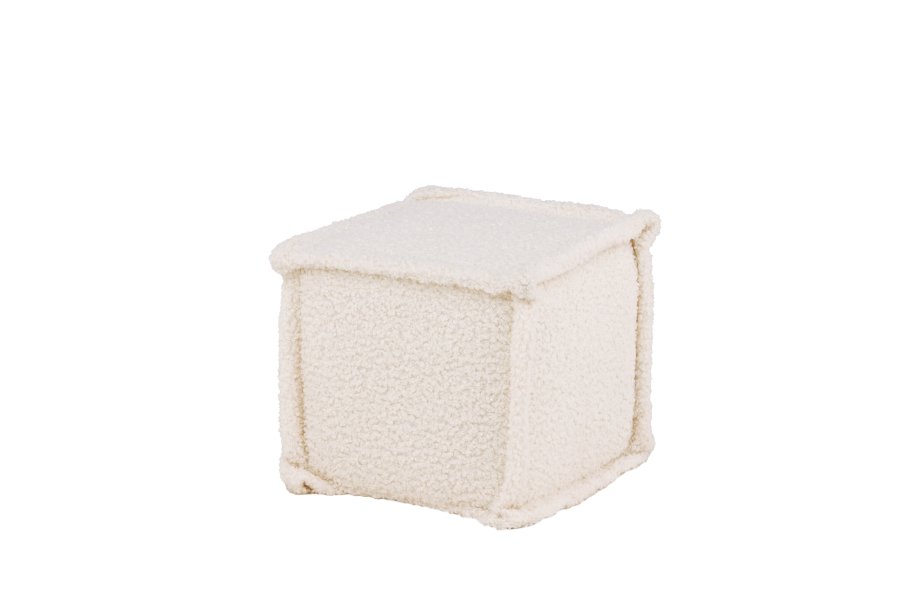 VENTURE DESIGN Castine puff, firkantet - hvit bouclé (40x40)