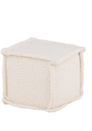 VENTURE DESIGN Castine puff, firkantet - hvit bouclé (40x40)