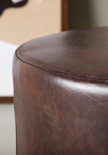 VENTURE DESIGN Eastport puff, rund - mrkebrun PU (41)