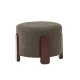 VENTURE DESIGN Kaffepuff, rund - mrkegr bouclé polyester og mrkebrunt gummitre (52,5)