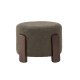 VENTURE DESIGN Kaffepuff, rund - mrkegr bouclé polyester og mrkebrunt gummitre (52,5)