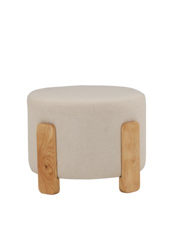 VENTURE DESIGN Kaffepuff, rund - hvit lin/polyester og naturgummitre (52,5)